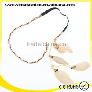 Indian Feather Elastic Hand Fashion Head Band thumbnail-6