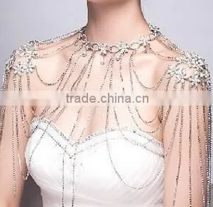 New DesignTop Grade Luxury Bridal Wedding Decor Sexy Shoulder Body Chain Dress thumbnail-4