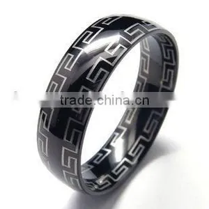 2011 Top-sale New Black Plating Ring Titanium Ring Stainless Steel thumbnail-1