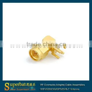 SMA Pcb Mount Connector Thru Hole Plug Right Angle thumbnail-1