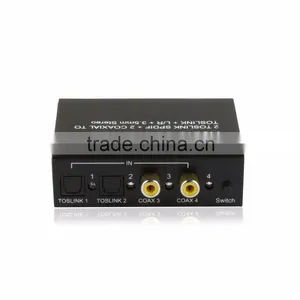 Home Theater Digital to Analog Audio Converter 2 Toslink Spdif+2 Coaxial to Toslink With 3.5mm Audio Switch Converter thumbnail-1