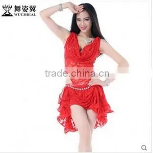 Wuchieal Belly Dance Costume for Performance, Ladies Sexy Leopard Dress thumbnail-2