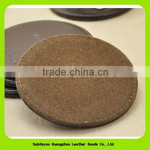 China Wholesale Faux Leather Round Custom Cup Mat Cheap Coaster 16027 thumbnail-4