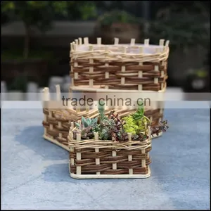 Handled Colorful Weaving Large Wicker Baskets thumbnail-2