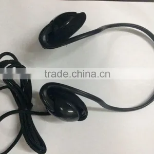 Cheap Good Quality Disposable Neckband Headphone With Braided Wire thumbnail-1