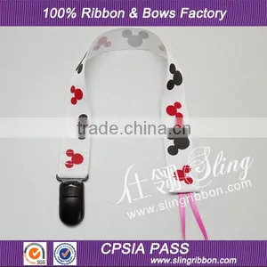 Wholesale Printed Ribbon Baby Pacifier Clip With Ribbon thumbnail-1