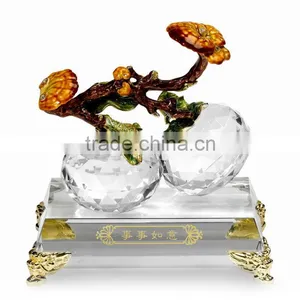RORO Everything Satisfactory Persimmon Enamel Crystal Glass Decorative Article for Home Decoration/gift thumbnail-1