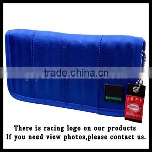 Japstyle Wallet JDM Version Racing Seat Fabric and Leather Wallet for Racing JDM Racing Wallet Blue thumbnail-1