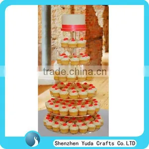 7 Tier Acrylic Wedding Cake Tower Stands, Round Clear Cupcake Display Shelves, Party Cupcake Stand thumbnail-1