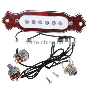 Red Chelonian Shell Sound Hole Magnetic Pickup for Folk Acoustic Electric Guitar thumbnail-6