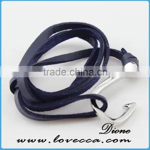 New Fashion Handmade Leather Double Hook Multilayer Factory Price Wholesales Bracelet thumbnail-3