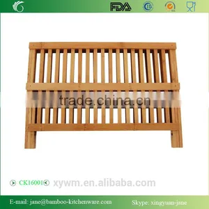 Bamboo Folding Dish Rack Dish Drying Rack Holder Utensil Drainer thumbnail-5