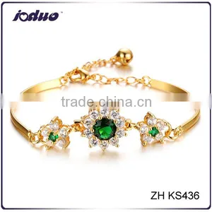 Luxury Gold Plated Alloy Zircon Wedding Bracelet For Women thumbnail-1