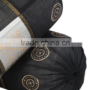 Home Textile Black Bolster Pillow Cover Handmade Indian Bolster Cushion Cover thumbnail-3