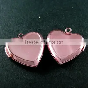 23MM Light Pink Shining Heart Locket Pendant,lovers' Heart Locket Pendant 1130001 thumbnail-1