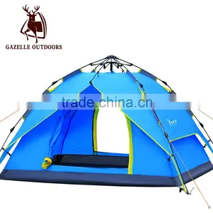 Waterproof 3-4 Person Double Layer Automatic Outdoor Tent for Camping thumbnail-1