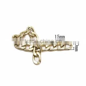 Gold Metal Flat Link Decorative Chain thumbnail-2