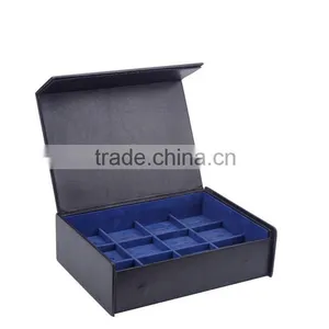 Chinese Factories Wholesale Custom High-grade PU Leather Jewelry Box, Black Ring Box thumbnail-1