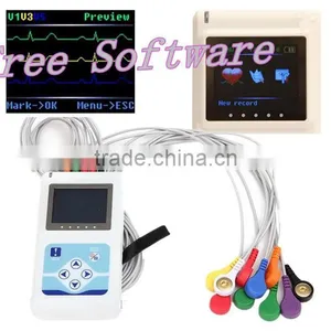 LCD Display Mini 12 Channels ECG Holter Monitor With Free Software 24 Hour Recording Time 3 Channel Optional 2G Flash Memory thumbnail-1
