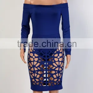 Bonvatt Newnest Faux Leather Bodycon Dress Sexy Club Black Hole Punch Dress Celebrity Bandage Bodycon Dresses thumbnail-3