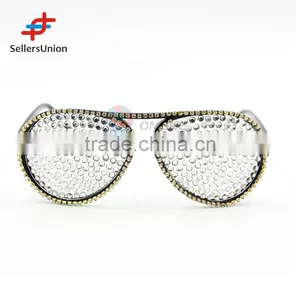2017 Hottest Sale No.1 Yiwu Export Commission Agent Hot Sale Silver Diamante Eye Glasses/party Glasses thumbnail-1