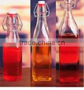 Glass Oil Vinegar Bottle Square With Metal Lid Wholesale 3 Sizes thumbnail-1