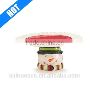Custom Festive Holiday Dining Christmas Snowman Cake Plate thumbnail-1