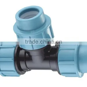 Irrigation PE Pipe PP Compression Fitting Tee In Three Way thumbnail-1