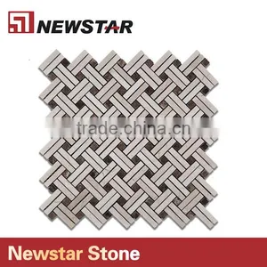 Newstar Top Cheap Basketweave Crema Marfil Emperador Kitchen Tile Mosaic thumbnail-3