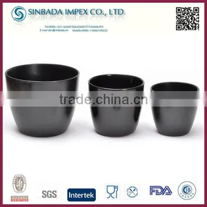 Factory Direct P1318NB Ceramic Black Color Cheap Plant Pot thumbnail-1