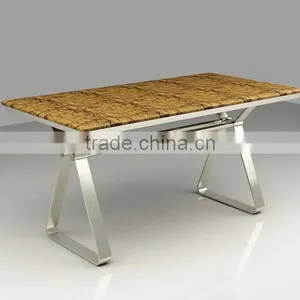 Modern Fashion Design Stainless Steel For Home Wood Study Desk thumbnail-1