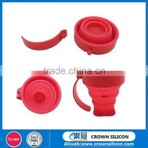 New Design Colorful Collapsible Silicone Rubber Drinking Cup With Lid thumbnail-4