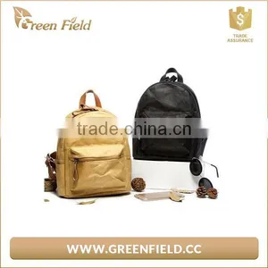 Brown Kraft Paper School Bag Backpack, Washable Paper Bag for Students thumbnail-6