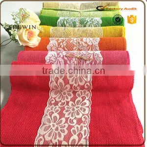 Wholesale Custom Lace Burlap Table Runner thumbnail-1