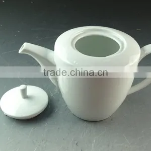 Wholesale Stock White Classic Cheap Porcelain Teapot, Cafe Cheap White Tea Pot for Restaurant Teapot thumbnail-2