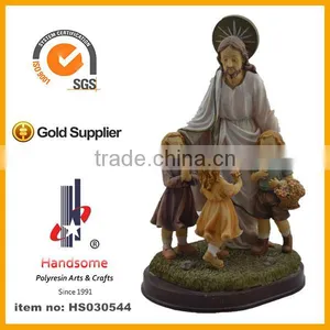 12 Inch Jesus And Three Kids Resin Figurine Religious Statues For Sale thumbnail-1