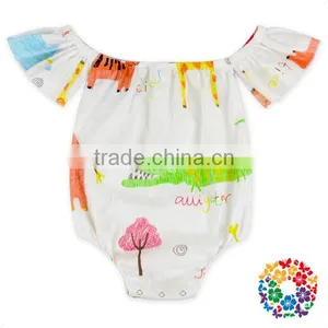 Baby Girls 4Th If July New Style Off Shoulder Flag Romper Fashion Design Flutter Sleeve Romper Baby thumbnail-3
