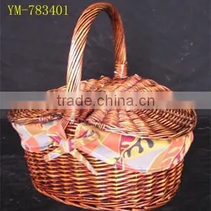 100% Handmade Willow Picnic Basket thumbnail-1