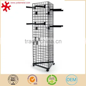 Black 3-Sided Gridwall Fixtures With Wheeled Bases thumbnail-2