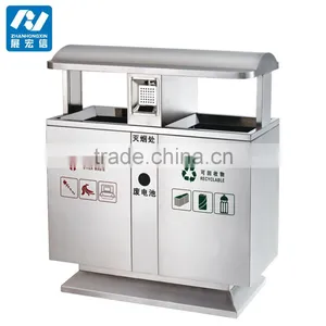 High Quality Outdoor Metal Recycle Trash Bin thumbnail-2