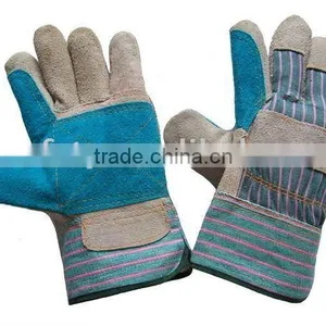 Double Palm Cow Split Leather Safety Glove thumbnail-1