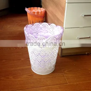 Plastic Round Colourful Hollow Out Wastebasket thumbnail-6