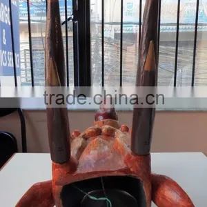 Hand Crafted Wooden Mask of Animal Wall Hanging Made In Nepal thumbnail-3