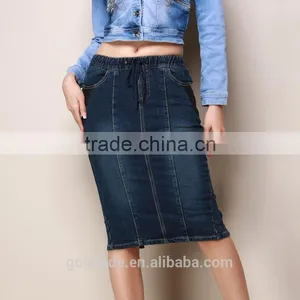 2016 Fashion Wholesale Long Denim Skirts, Sexy Midi Pencil Skirt Jeans for Women thumbnail-4