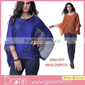 2014 New Arrival Batwing Sleeve Women Chiffon Blouse Lady Top thumbnail-1