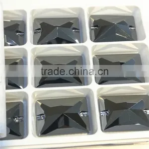Wholesale Rectangle Flat Back Sew on Crystal Stone Loose Pendant for Garment Accessories thumbnail-3