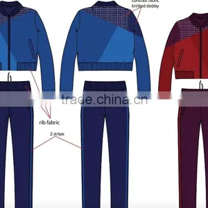Fashion Sport Wear Printing Material Rib Cuff and Rib Hem Women Running Wear Outdoor Sports Wear thumbnail-1