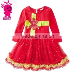Wholesale Baby Frock Girls Party Dresses Design Children's Clothing Factory Kids Girls Christmas Red Dresses thumbnail-1