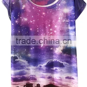 Custom Polyester Tshirt, Galaxy t Shirt Bulk Sale in China thumbnail-1
