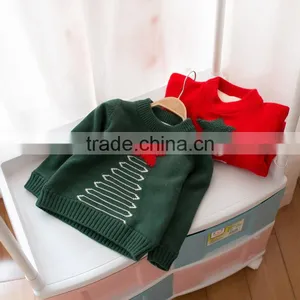 S15227A New Arrival Children Clothes Cartoon Design Knitted Organic Cotton Children Sweater thumbnail-1
